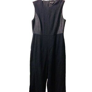 Black WHISTLES Lined Jumpsuite Overall in Black and Silver Size 8